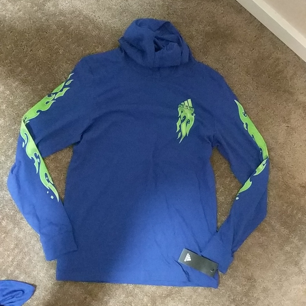 Adidas hooded long sleeve size boys L 14-16 - Picture 1 of 3